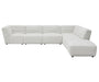 White Sheep Skin 6-piece low profile sectional in natural tone. 