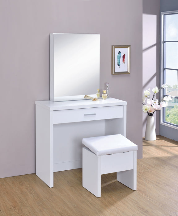 Colton in White Vanity Set (Stool Included)