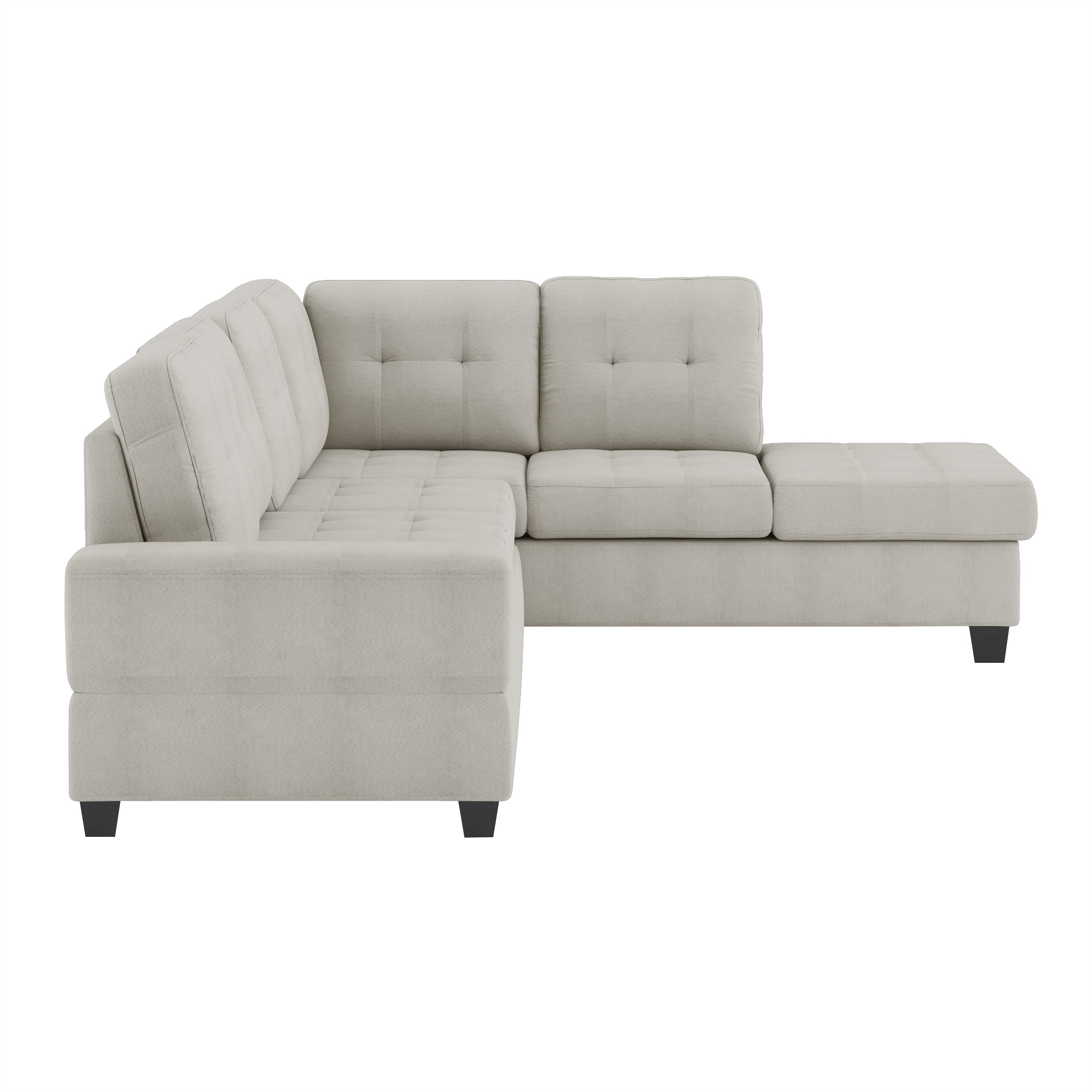 Maxine 3-piece Reversible Sectional w/ Ottoman in Gray