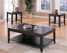 Brooks 3-Piece Occasional Table Set With Lower Shelf Cappuccino
