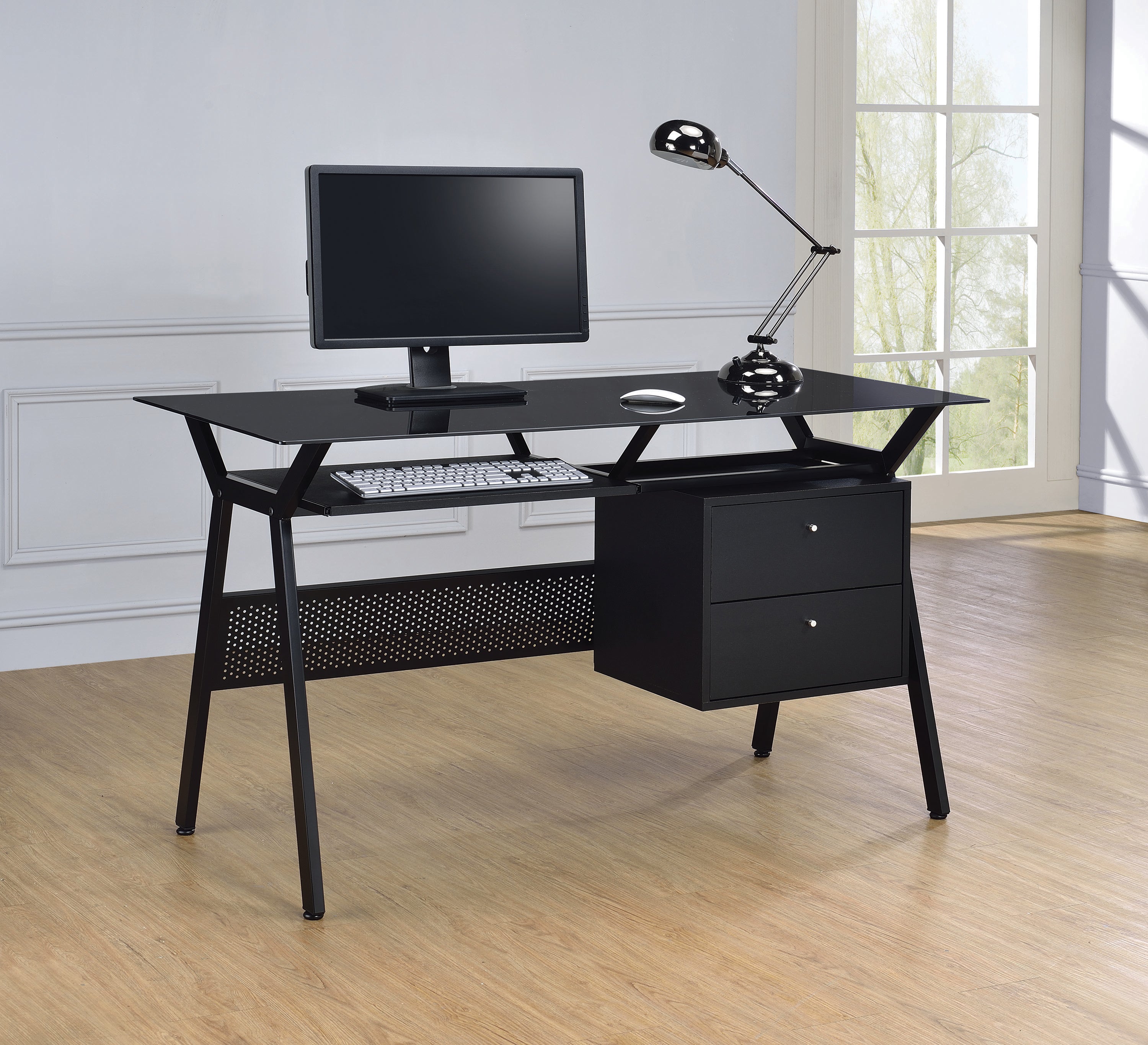 Weaving Computer Desk in Black