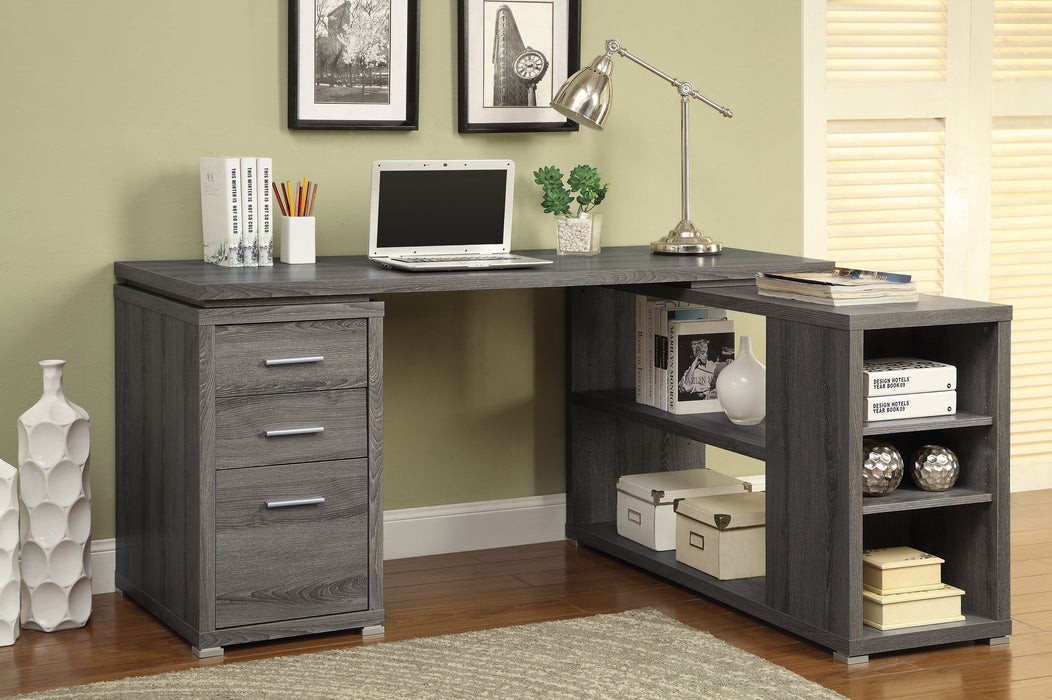 Yvette L-shape Office Desk in Grey