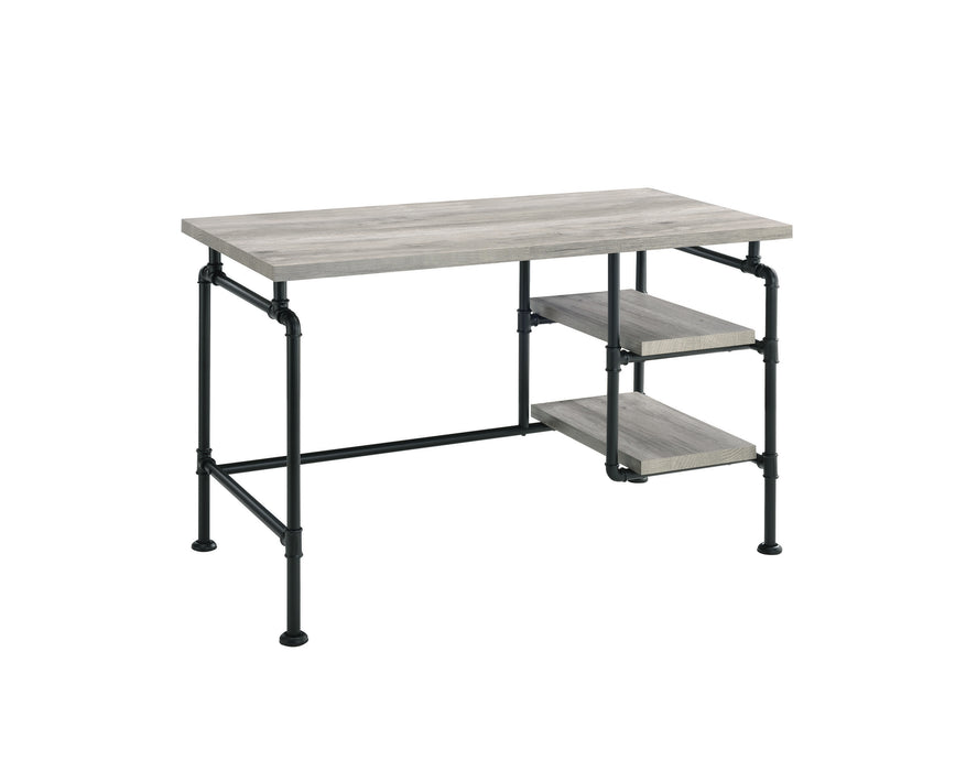 Delray Writing Desk in Grey Driftwood and Black