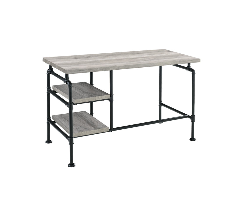 Delray Writing Desk in Grey Driftwood and Black