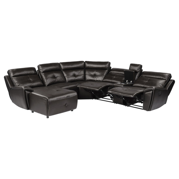 Avenue Reclining Sectional in Chocolate