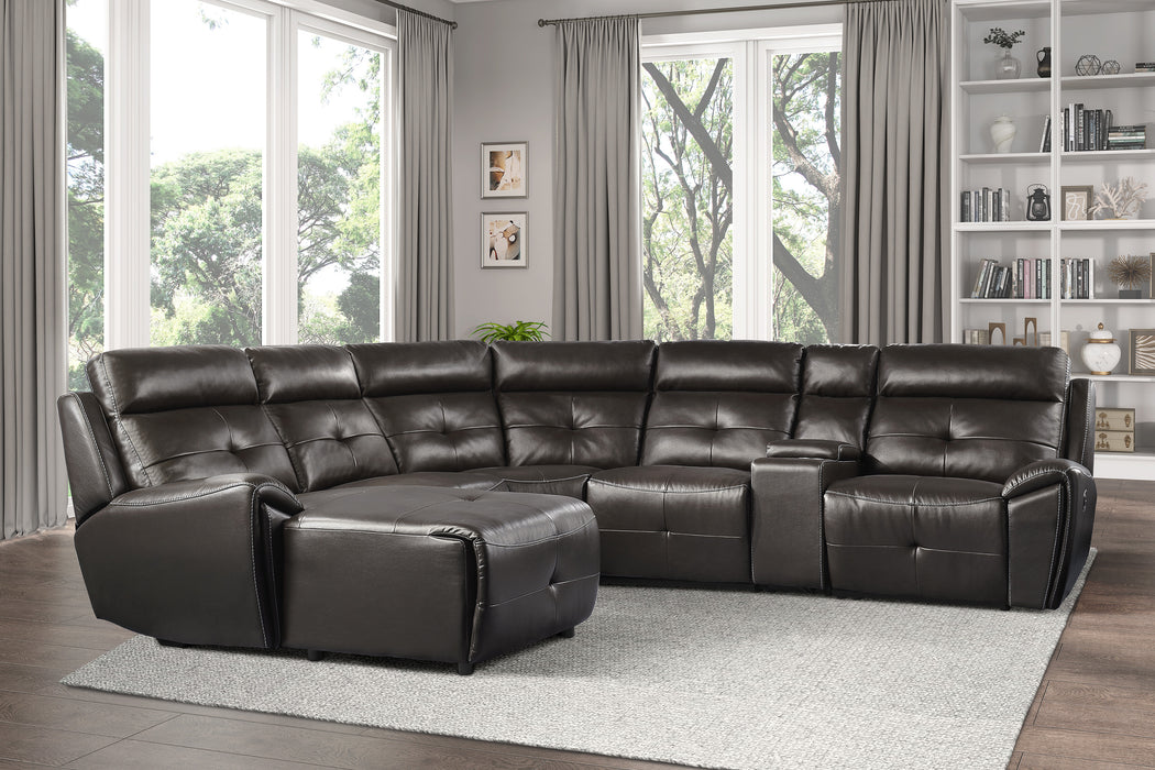 Avenue Reclining Sectional in Chocolate