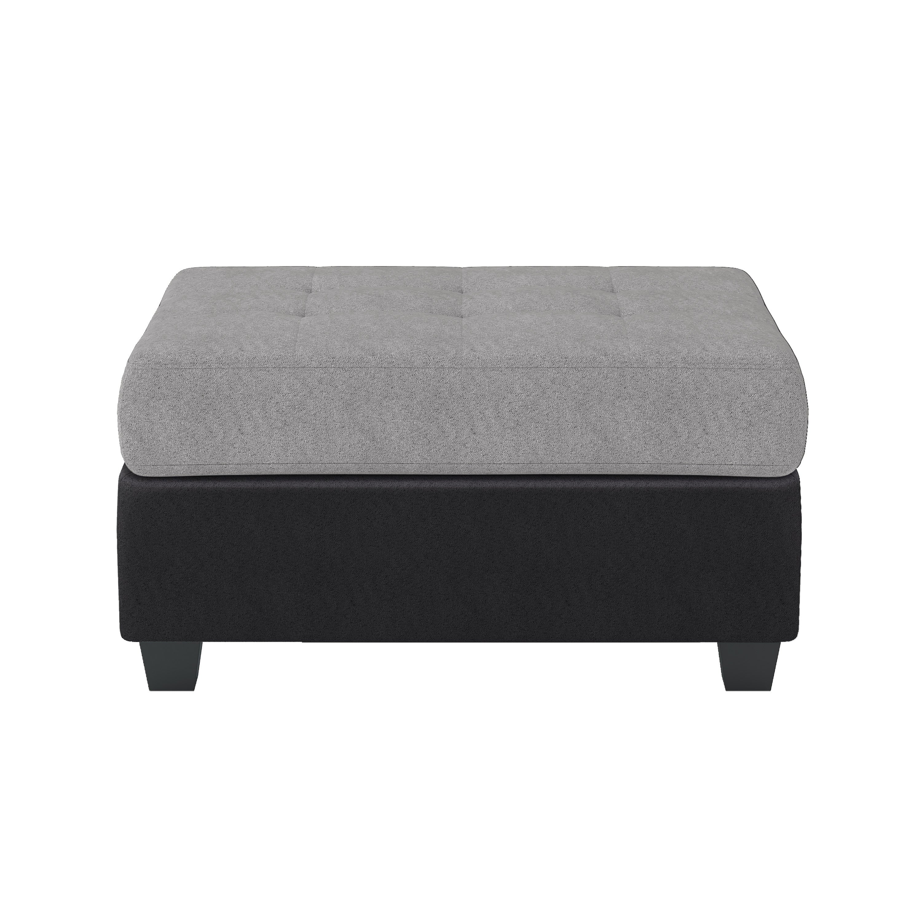Maxine 3-piece Reversible Sectional w/ Ottoman in Gray & Black