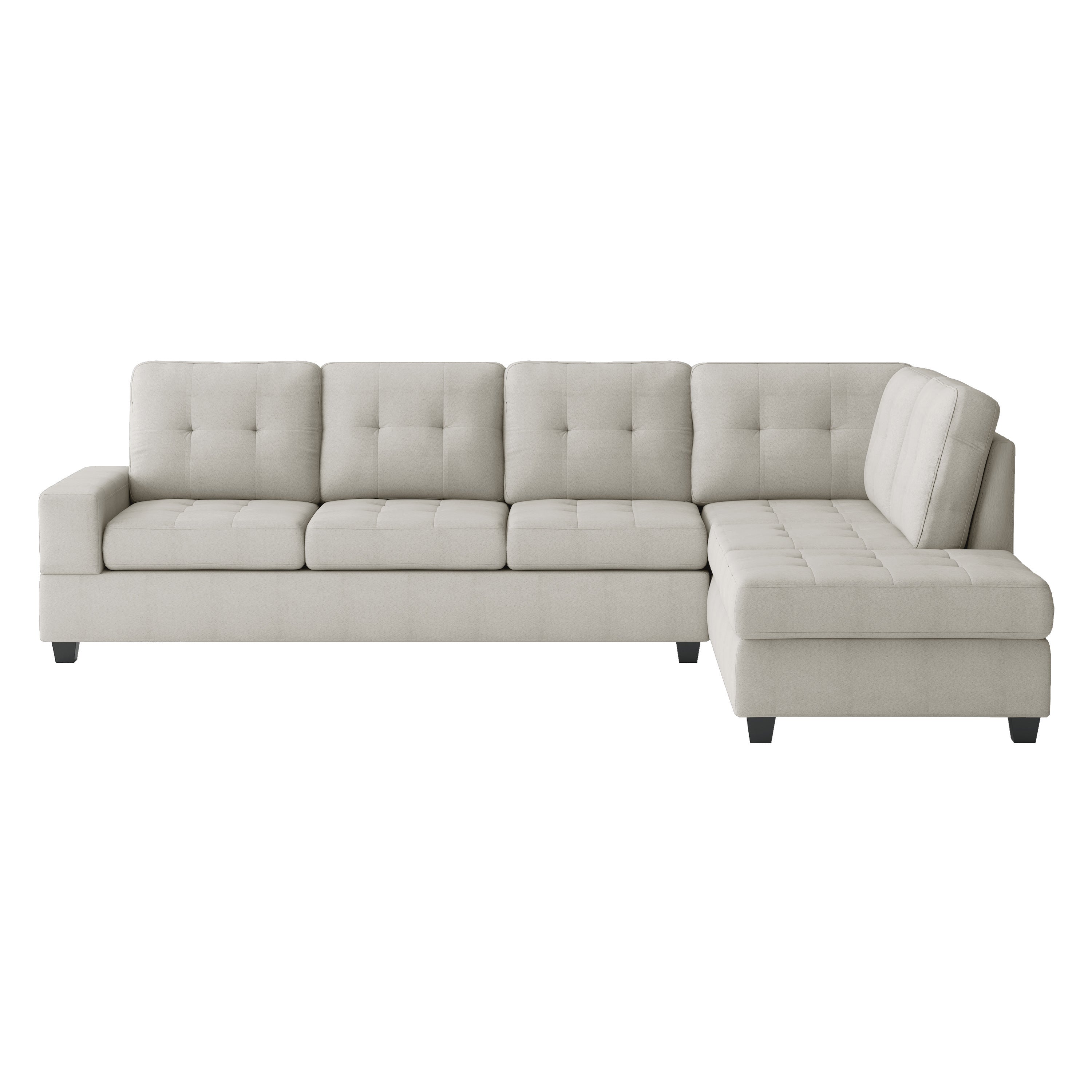 Maxine 3-piece Reversible Sectional w/ Ottoman in Gray