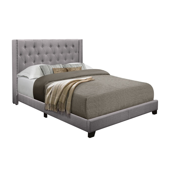 Grey Upholstered Standard Bed