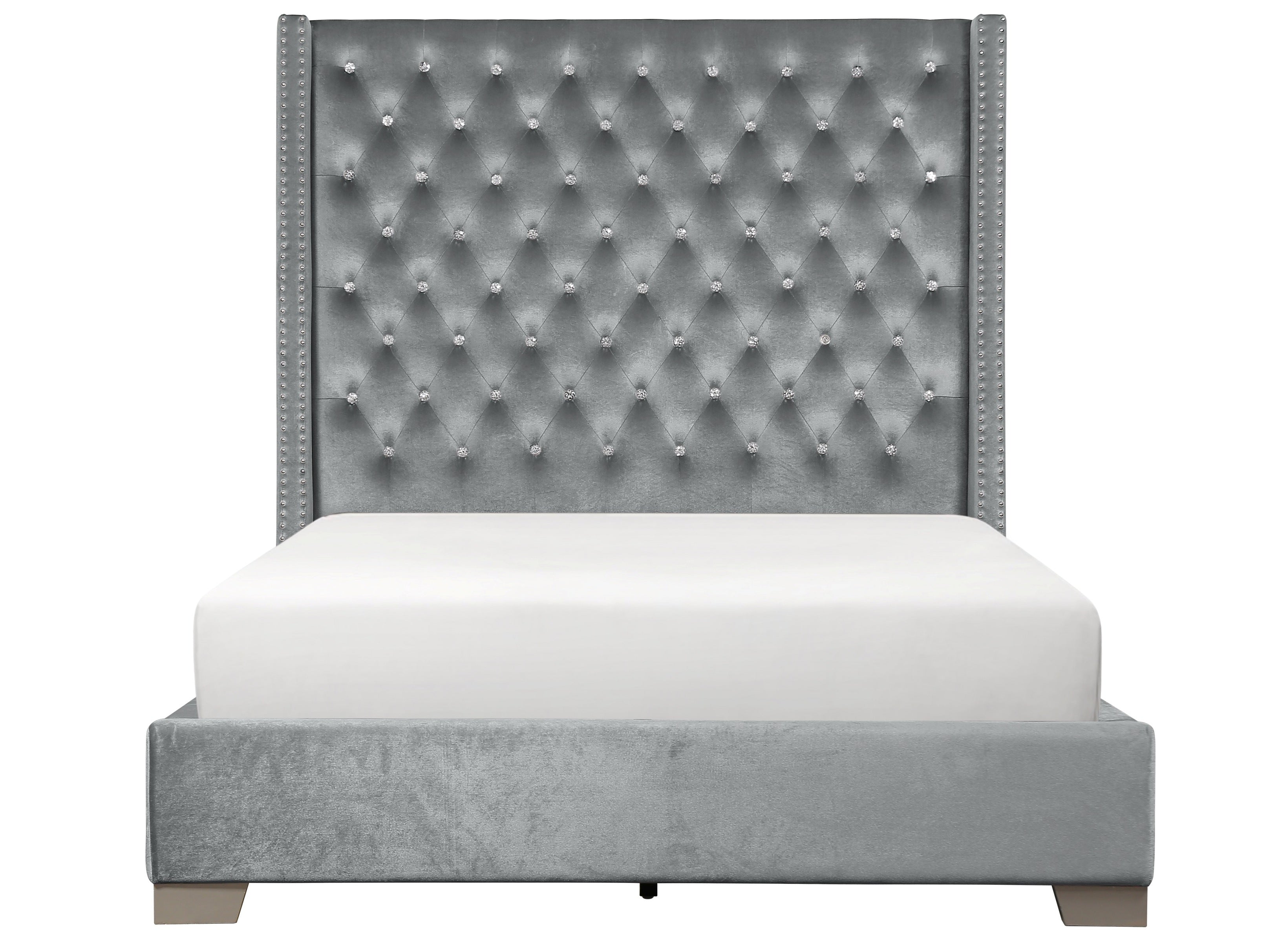 Crystal Bed Frame in Grey